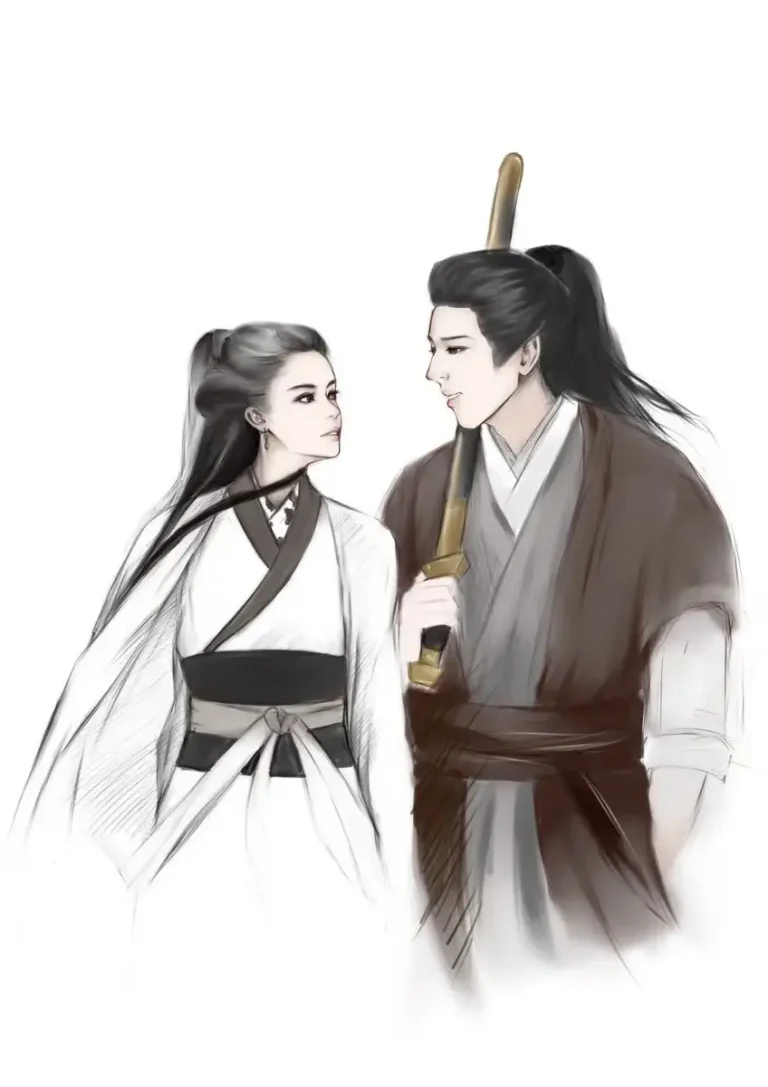 令狐冲与任盈盈上华山的同人画