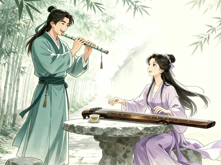 笑傲江湖同人文小说《琴箫和鸣》封面，作者：摇动滚不动