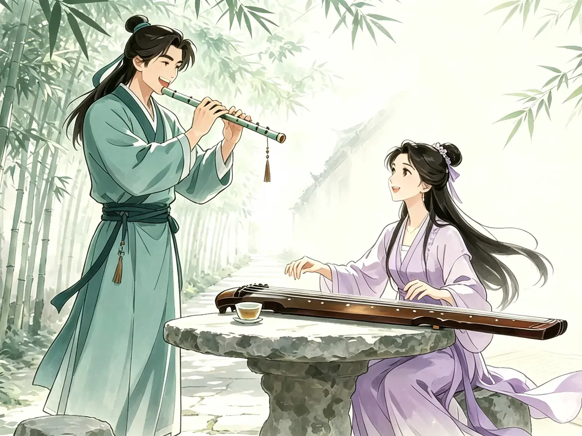 笑傲江湖同人文小说《琴箫和鸣》封面，作者：摇动滚不动